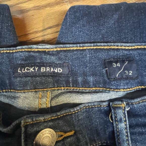 Lucky Brand Jeans 34x32 Blue 410 Athletic Straight Mid Rise Denim Medium Wash - Picture 3 of 15